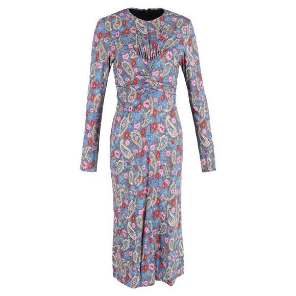 Isabel Marant Midi Linario Printed Dress in Multicolor...